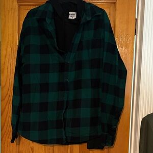 Men’s 2XL Aeropostale Green and Black Plaid Shirt